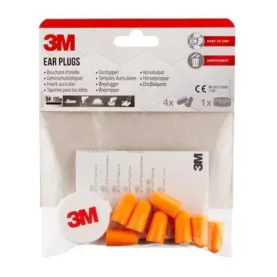 3M 1100C4 reusable ear plug, orange, pack of 4 Photo 3