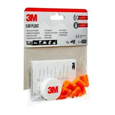 3M 1100C4 reusable ear plug, orange, pack of 4 Photo 4