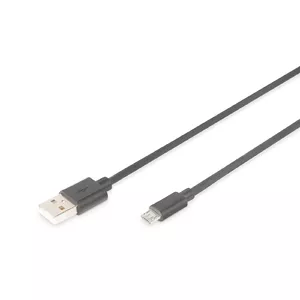 Digitus AK-300110-018-S USB kabelis 1,8 m USB 2.0 USB A Micro-USB B Melns