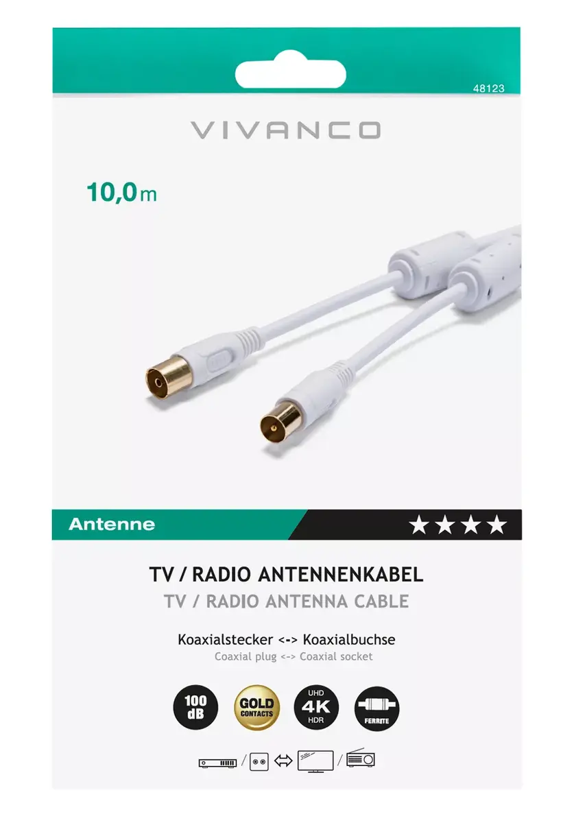 Коаксиальный кабель Vivanco 48/30 100GW Photo 2