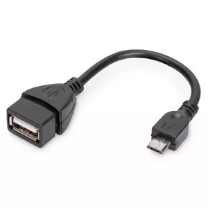 USB 2.0 OTG Adapter Converter DIGITUS AK-300309-002-S, USB A to USB A, 0.2 m, black