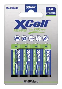 Uzlādējama AA NiMH akumulators XCell 118740 — 1,2 V, 4 gab., mājas lietošanai