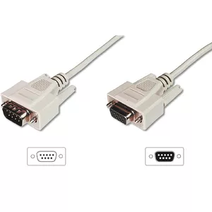 Digitus D-Sub9 Male to D-Sub9 Female Data Transfer Extension Cable, 3m, Beige