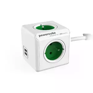 Allocacoc 2402GN/FREUPC power extension 1.5 m 4 AC outlet(s) Indoor Green, White