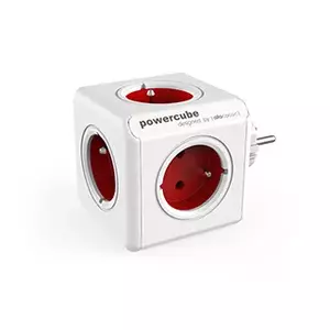 Сетевой удлинитель Allocacoc PowerCube Original Type E — 5 розеток, 16 A, 250 V, для помещений, красный