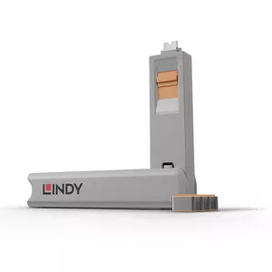 Porta bloķētājs Lindy USB Type C Port Blocker Key Pack of 4 Blockers Orange