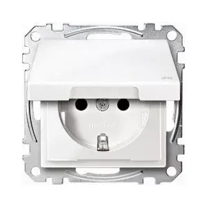 Sienas rozete Merten MEG2314-0319 CEE 7/3 16 A 250 V IP44 balta termoplastmasa