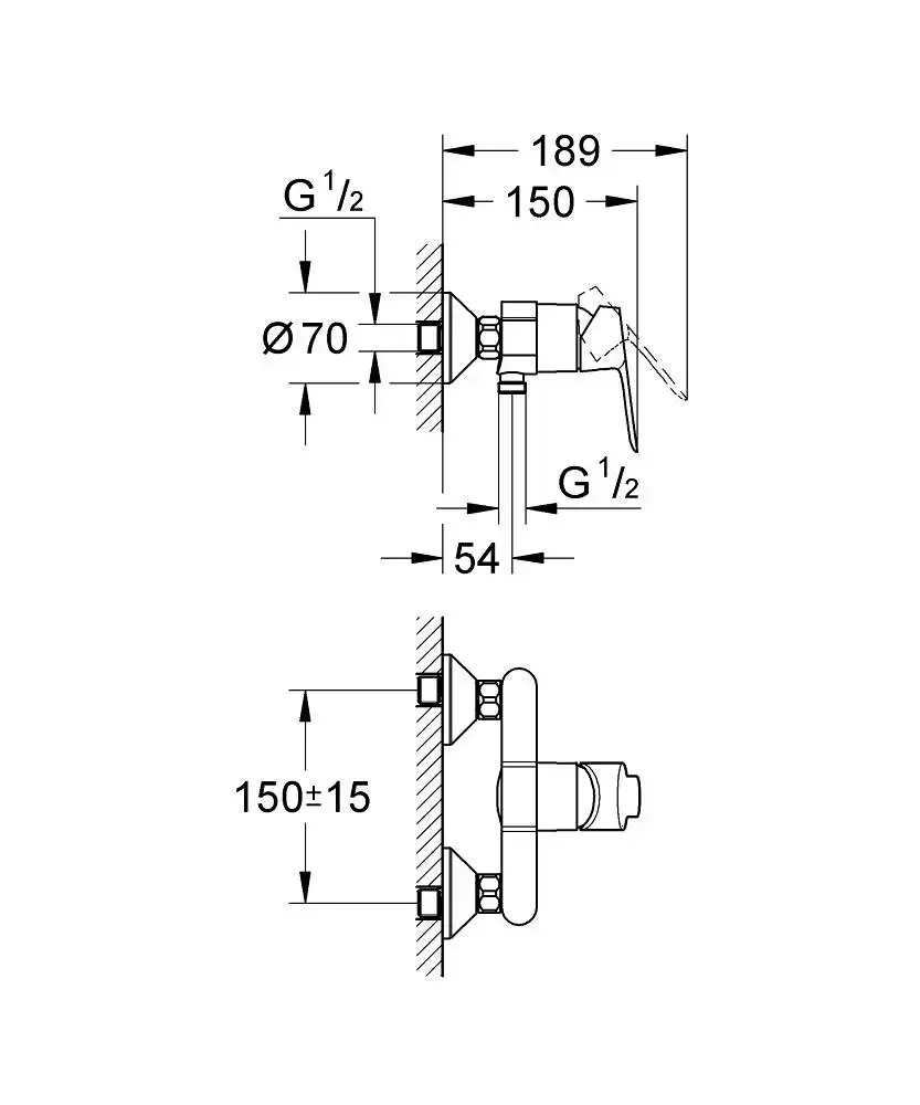 Душевой смеситель GROHE BauEdge 23333000 Photo 2
