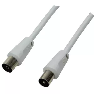 Coaxial Cable LogiLink CA1061 2.5m Coaxial Plug Coaxial Jack White