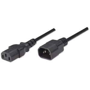 Power Cord/Cable C14 Male to C13 Female Manhattan 301152 1.8m 10A Black