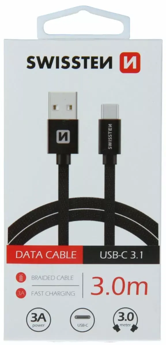 Кабель USB-C SWISSTEN SW-QU-TYPC-3.1-3M-K Photo 5