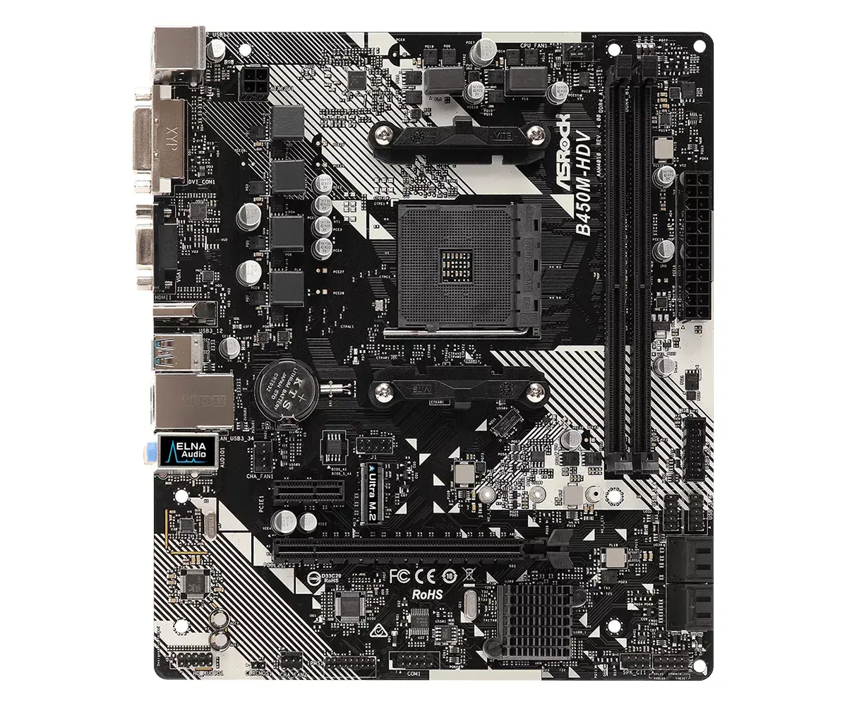 Pamatplate Asrock B450M-HDV R4.0, B450 Photo 2