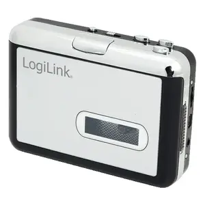LogiLink UA0156 Cassette Player and USB Converter with 3.5 mm Headphone Jack, Frequency Range 100-20000 Hz, Black and Silver