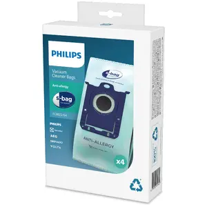 Philips s-bag FC8022/04 Synthetic Dust Bag 3 L Capacity with Anti-Allergy Filtration 4-Pack