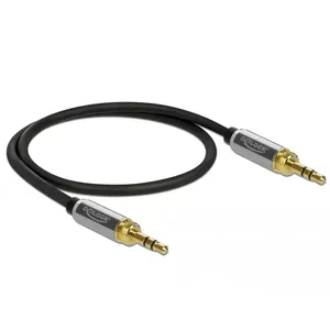 Аудиокабель DeLOCK 85784 0.5м 3.5мм Черный Серый
