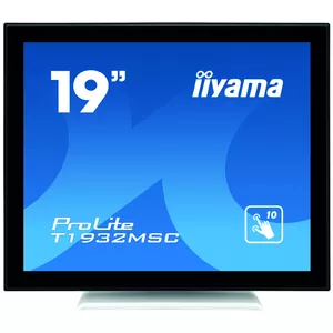 iiyama ProLite T1932MSC-W5AG 19 collu LED skārienjūtīgais datora monitors ar 1280 x 1024 izšķirtspēju, IPS paneli un iebūvētiem skaļruņiem, melnbalts