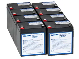 UPS battery kit AVACOM AVA-RBC43-KIT — Sealed Lead Acid (VRLA), 8 batteries, 15.4 kg each, black