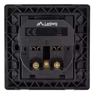 LANBERG AC-WS01-USB2-E-B sienas kontaktligzda ar 2× USB-A Photo 3