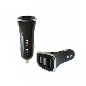 Auto lādētājs Beline Beli0015 — 3× USB, kopējais strāvas spēks 4A, melns