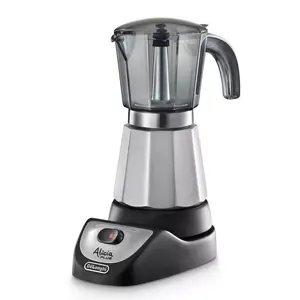 Elektriskā moka kanna De'Longhi EMKM 6 Alicia — 6 tasītes, 450 W, malta kafija, melna/zelta-sudraba