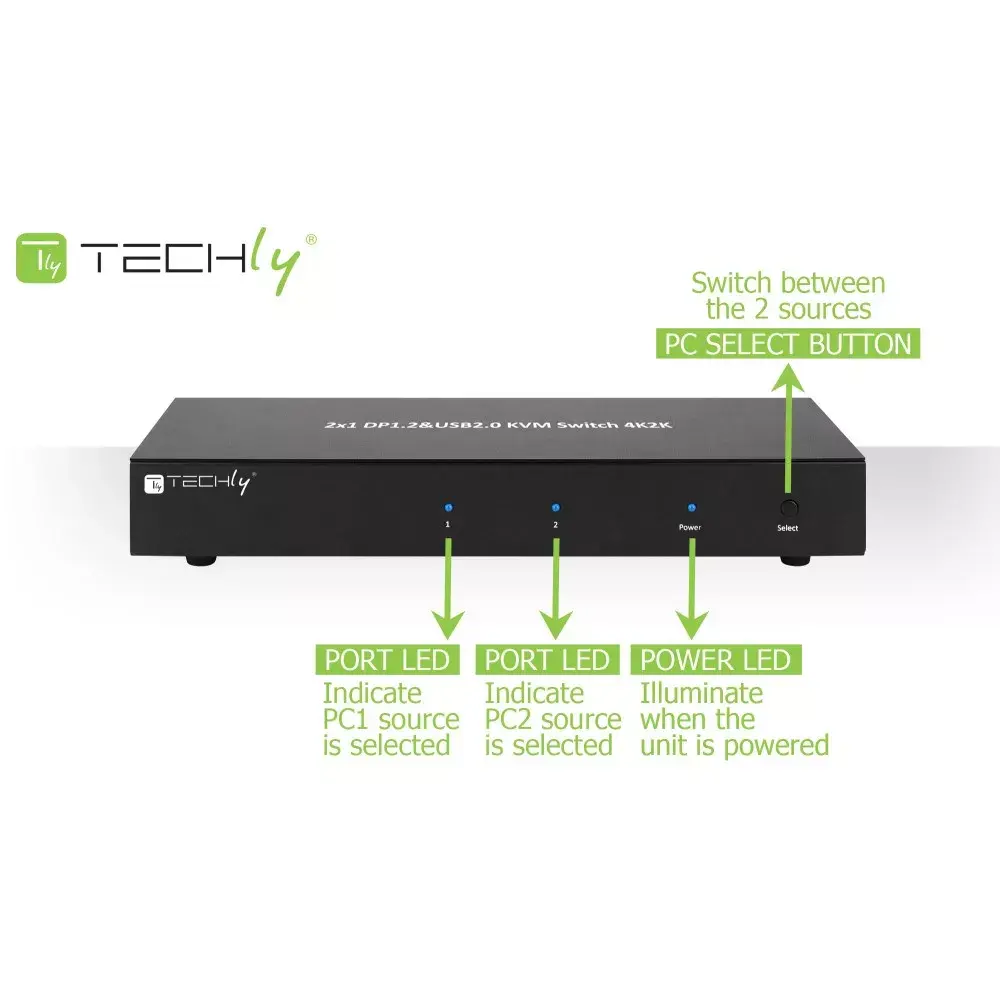 KVM switch TECHLY DP-KVM2 — 2-port DisplayPort 1.2 Photo 7