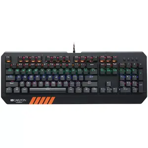 Mechanical gaming keyboard CANYON Hazard GK-6 RGB Wired Black US/RU layout