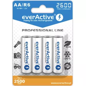 Rechargeable battery pack everActive EVHRL6-2600 — NiMH AA 1.2V, 4 pcs, 2600 mAh
