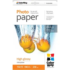 Photo Paper A4 ColorWay PG230100A4 — Glossy 230 g/m², 100 sheets, White