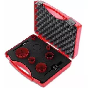 Hole saw set cimco 6-piece model 207573, assorted diameters, metal cutting