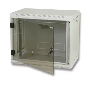 Wall-mounted 19" Rack Triton 18U 400mm depth, removable side, grey, 30 kg capacity