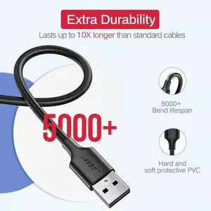 USB-A to microUSB cable UGREEN 60137 — 1.5 m, USB 2.0, 2.4 A, black