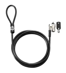 HP Keyed Cable Lock 10 mm T1A62AA Black Galvanized Steel Round Key 1.83 m Cable Length