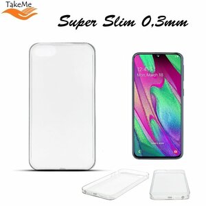 TakeMe Ultra Slim 0.3mm Back Case Samsung Galaxy A40 (A405F/A405FN) super plāns telefona apvalks Caurspīdīgs
