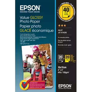 Photo Paper Epson Value Glossy 10x15cm 2x20 sheets BOGOF