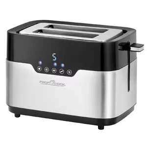 Тостер ProfiCook PC-TA 1170 — 2 ломтика, 920 Вт, нержавеющая сталь/черный, увеличенный слот 40 мм