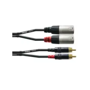 Аудиокабель Cordial CFU 6 MC 6 м 2 x RCA 2 x XLR Черный