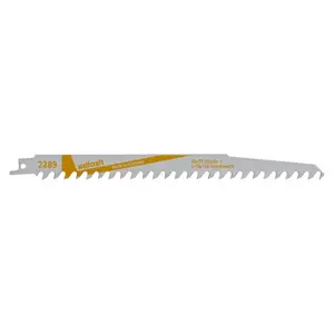 Sabre saw blade Wolfcraft 2289000 Cr-V steel, working length 218 mm, 8.5 mm tooth pitch, max cutting thickness 190 mm, 2 pcs