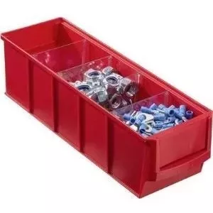 Storage box allit ProfiPlus ShelfBox 300S, red, 91×300×81 mm