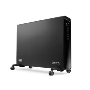 Convector electric space heater DeLonghi HX65L22 — ceramic element, 2200 W (1100–2200 W), indoor floor, grey
