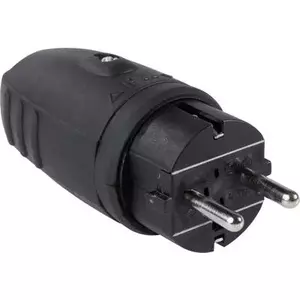 AS Schwabe 60410 Protective Contact Plug 230 V Rubber Black IP44