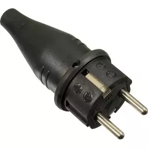 AS Schwabe 60412 Solid Rubber Safety Plug 230V IP44 Black