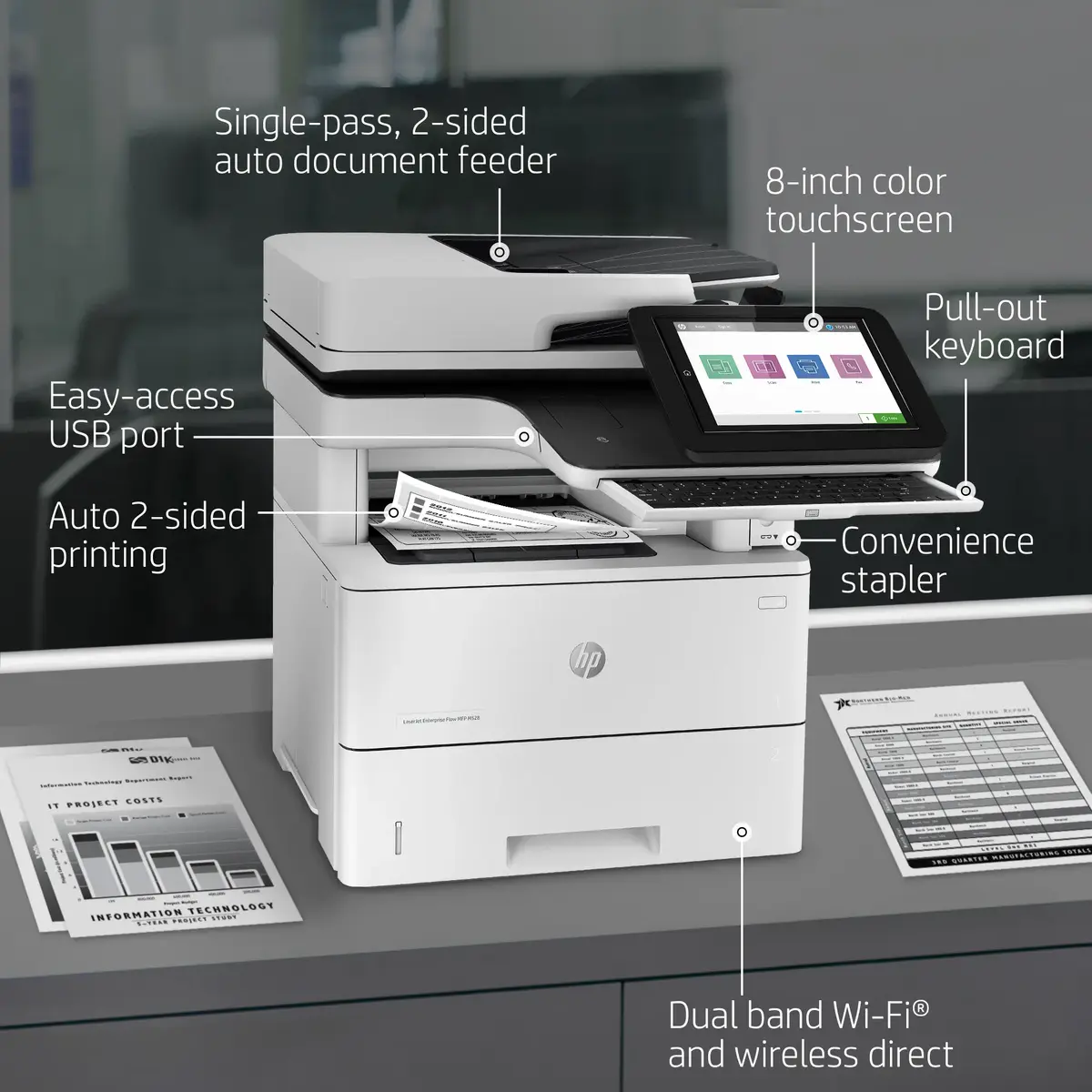 HP LaserJet Enterprise Flow MFP M528z daudzfunkciju printeris Photo 8