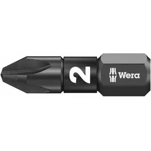 Wera Insert Bit 855/1 IMP DC PZ 2 x 25 Steel – Pozidriv PZ2, 25 mm