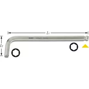 HAZET Winkelschraubendreher 2105LG-02 - Innen-Sechskant Profil - 2 mm (2105LG-02)