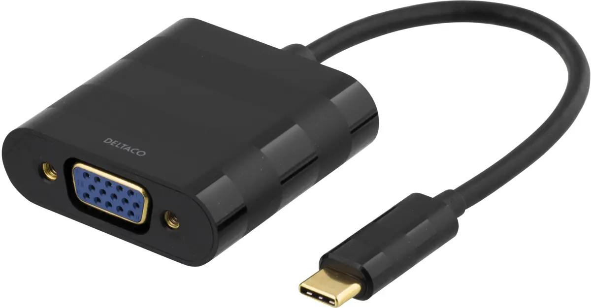 DELTACO USBC-VGA Video kabeļa adapteris USB