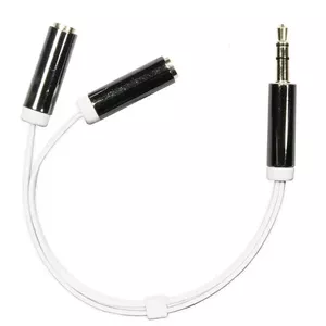 Audio cable Deltaco AUD-206 0.1m 3.5mm 2 x 3.5mm White