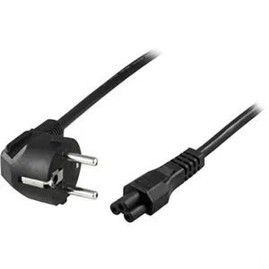 Power cable DELTACO DEL-109CA-50, CEE7/7 to C5 coupler, 0.5 m, 250 V/2.5 A, Black