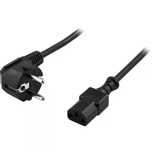 Power Cable Deltaco DEL-109E Black 1m C13 Coupler