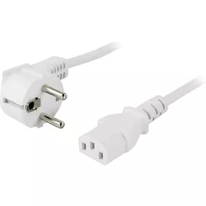 Power Cable Deltaco DEL-109EV White 1 m