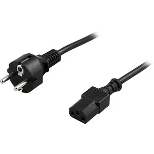 Power cable Deltaco DEL-110M Black 3 m CEE7/7 IEC C13